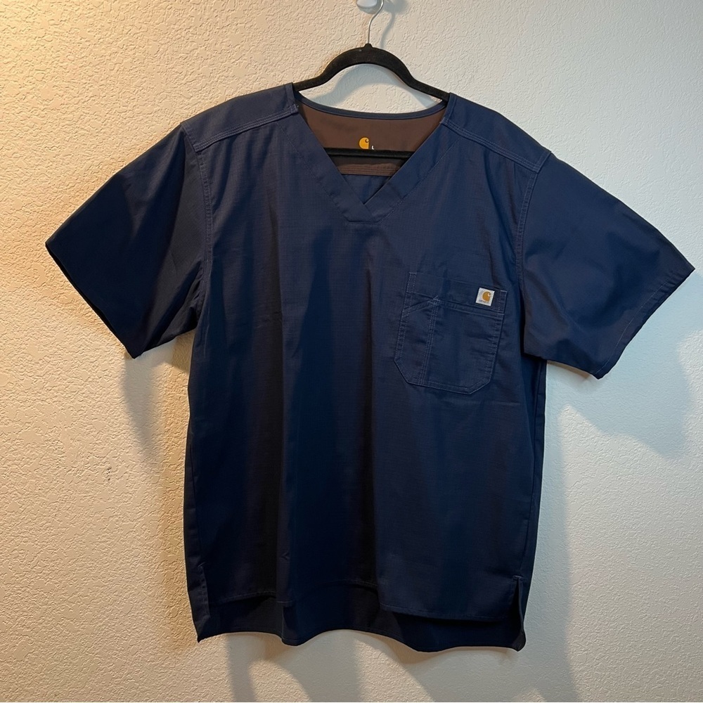 Men’s Carhartt dark blue medical scrub top size large L